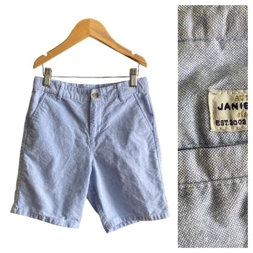 Janie and Jack Ocean Air Light Blue Oxford Shorts 10